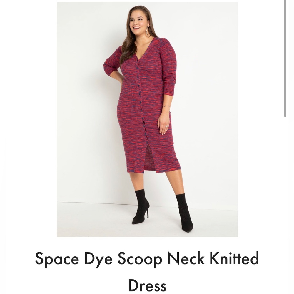 ELOQUII NWT Space Dye Midi Sweater Dress